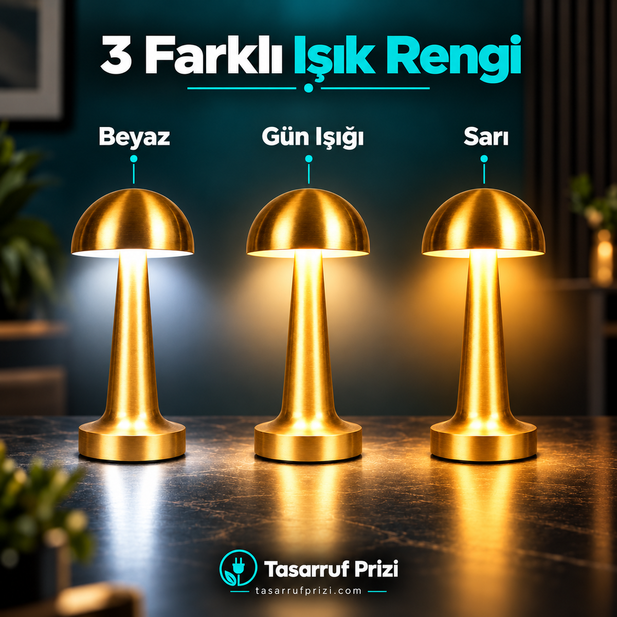 Tasarruf™ Mantar Masa Lambası