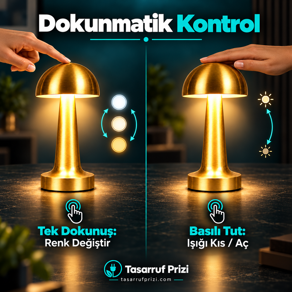Tasarruf™ Mantar Masa Lambası