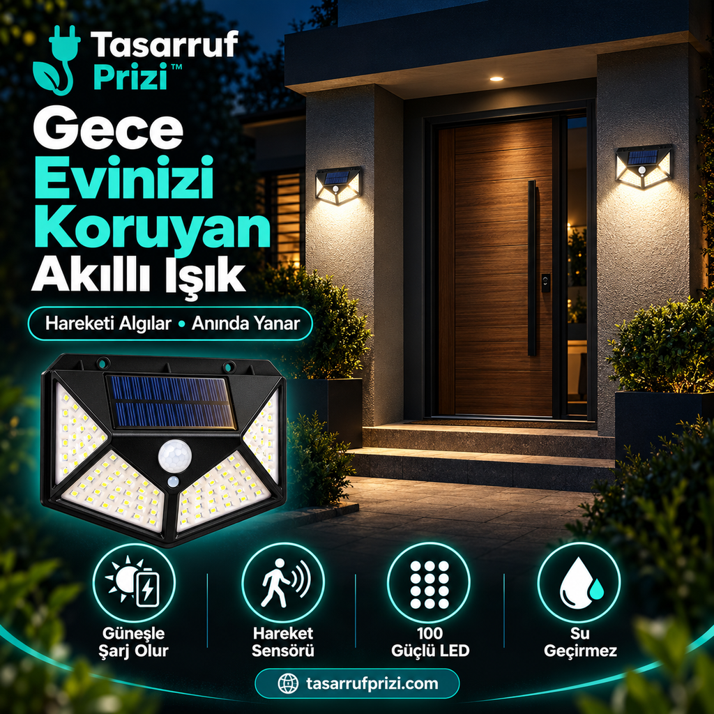 Tasarruf™ Güneş Enerjili Sensörlü Duvar Lambası